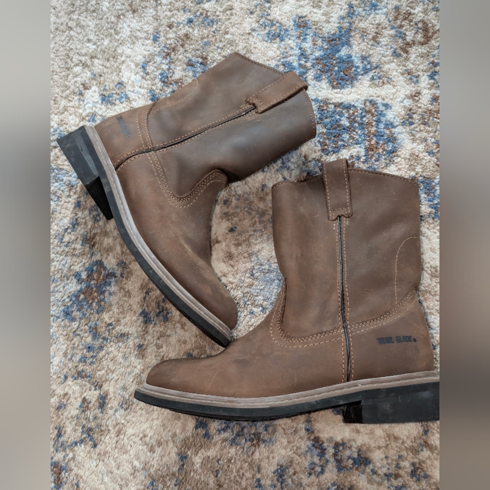 Brown Men's Pull-On Work Boots